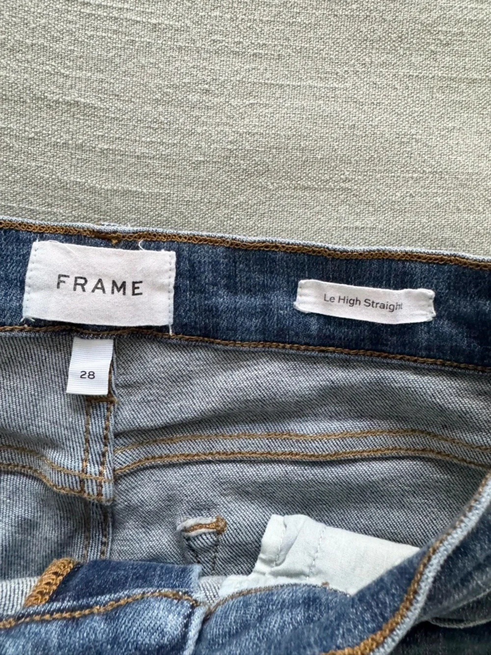 FRAME LE HIGH STRAIGHT BESTIA STRAIGHT FITTED DESIGNER JEANS SZ 28 - Picture 7 of 11